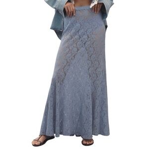 Anthropologie Sheer Lace Maxi Skirt